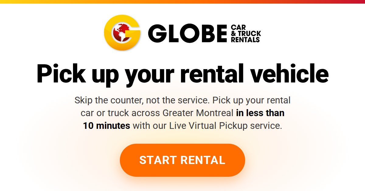 Start your rental | Globe Car & Truck Rentals in Montreal